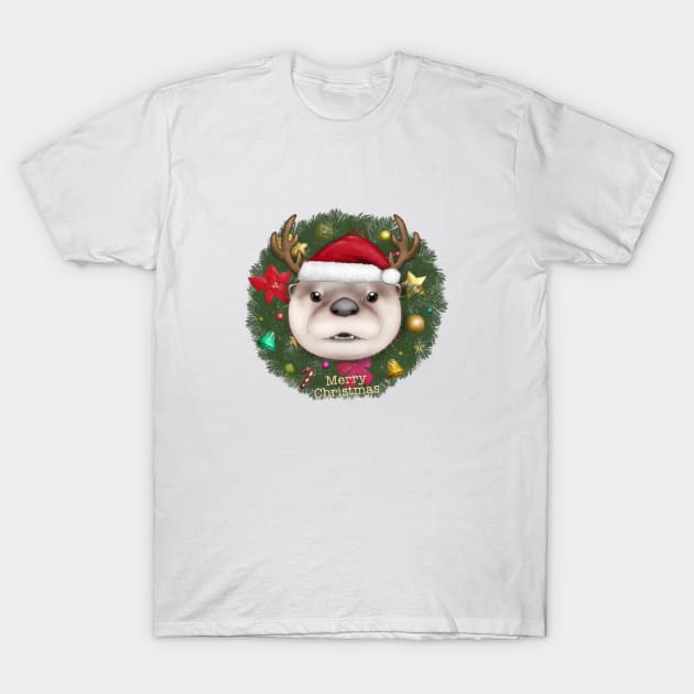 Christmas Otter 5 T-Shirt by OtterFamily